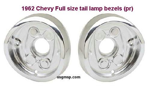 62 Chev Belair Impala Tail lamp HOUSINGS (pr)
